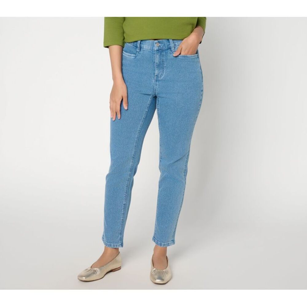 Denim & Co. Women's Plus Sz Pants 18 Make Your Selection: Indigo Blue